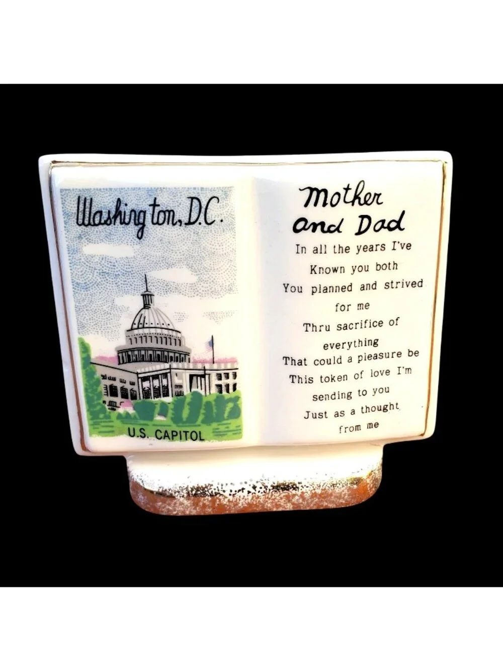 US Capitol Washington DC Souvenir Souvenir Remembrance Vase 1960s
